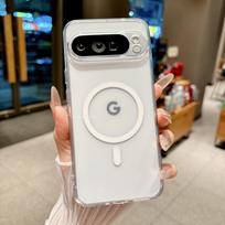 Matinis Skaidrus Magnetinis Dėklas Google Pixel 10 9 Pro XL 8 7 6 Pro 10A 9A 8A 7A 6A Atsparus Smūgiams Šarvuotas Kietas Dangtelis For Pixel 6A black