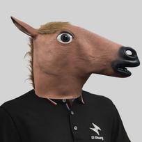 Unique Brown And White Horse Head Latex Mask Ideal For Party Props And Celebrations White Horse gray