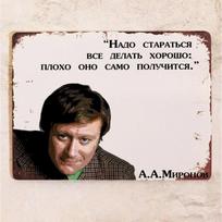 DORA Tin Sign Andrei Mironov Quote Metal Sign Try To Do Everything Well Humor Plaque Xcm 20X30CM black
