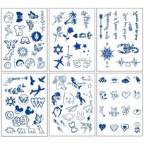 Tattoo Sticker Henna Tattoo Lettering Long-lasting, non-glare tattoo Type A 11x8cm 1 pcs gray