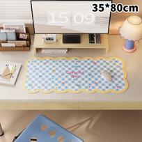 Vikama Pink Plaid Bow Large Mouse Pad Non Slip Waterproof Desk Mat Student Table Protector Decor A7 beige