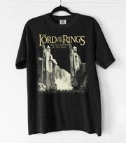 Retro Žiedo brolijos marškinėliai, Žiedų valdovo marškinėliai, Vintažiniai Argonatho Karalių stulpų grafiniai marškinėliai, Fantastinio filmo viršus 150 black