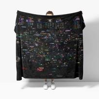 Hollow Knight Map Throw Blanket Gaming Map Soft Warm Flannel Blanket for Bed Living Room Home Sofa Decor 130cm x 150cm