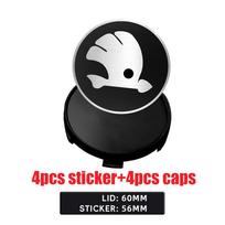4Pcs 56/60/65/68MM Car Wheel Center Hub Caps Logo Sticker Cover For Skoda X17 Octavia A5 A2 VRS Vision Kodiaq Rapid Fabia VII Superb