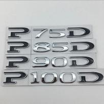 P75D P85D P90D P100D raidinis logotipas automobilio lipdukas Tesla MODEL 3 X S Y modifikacijai galinės bagažinės etiketės bagažinės poslinkio skaitmeninis lipdukas P85D gray