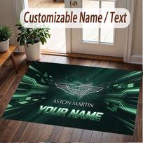 Custom Rug Aston Martin Pattern Print Name Text Soft Non‑Slip Floor Carpet for Home Indoor Decoration 50cmx80cm