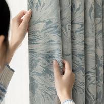 Black Gold Base Multi-Color Floral Blackout Curtain Living Room Bedroom Thick Thermal Insulated Decor 140cm x 240cm mėlyna