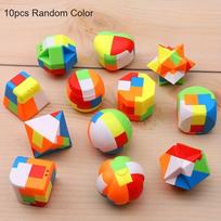 10Pcs Magic Balls Cube Puzzle Maze Birthday Party Favors Student Back To School Gifts Puzzle Luban Lock Random Style yellow