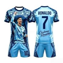 2026 Vasaros Naujas # 7 Ronaldo Futbolo Rankovės Šortai Marškinėliai ir Šortų Rinkinys Kvėpuojantis Patogus ir Minkštas Unisex Šeimos Vaikų Marškinėliai 140