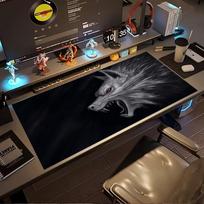 Dark Red Eye Wolf Large Gaming Mouse Pad Non Slip Rubber Keyboard Mat Stitched Edge For Pc Gamer Laptop Office Workstation 800x400x2mm
