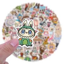 10/58Pcs Funny Cute Labubu Stickers Labubu Decal DIY Phone Guitar Laptop Notebook Suitcase Cup Waterproof Sticke 10pcs gray