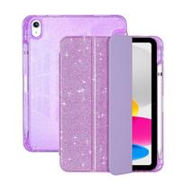 For IPad A16 2025 Case with Pencil Holder Funda for IPad 11 10th Generation Smart Cover for IPad Air 11 M3 M2 Sparkling Shell Air 11 2025 M3 pink