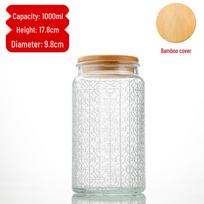 Begonia Sealed Glass Storage Jar for Coffee, Tea, Sugar, and Grains 500ml white