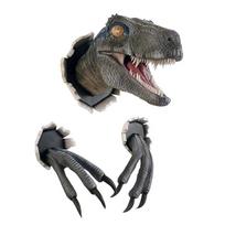 Resin Bursting Mounted Dinosaur Sculpture Wall Art Claws Hanging Decor gray
