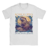 Funny Bober Bobr Kurwa Tshirts Unisex Unisex Crewneck Cotton T Shirt Short Sleeve Tees Graphic Clothes 3XL gray
