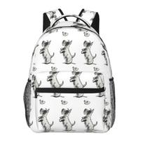 Scottie Scottish Terrier Dog Backpacks Boys Girls Bookbag Children School Bags Cartoon Rucksack Shoulder Bag Large Capacity One Size white