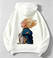 Dragon Ball Z Lebih Super Saiyan Hooded Children'S Hoodie Damaged Fighting Pattern Boys And Girls Teenage Hoodie 130 beige