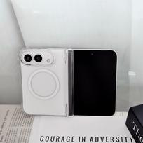 Applicable to Apple Ultra folding mobile phone , transparent magnetic iphone11Fold double central axis anti-drop iPhone Ultra white