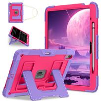 Suitable for iPad Air 13 inch M3/M2 military grade anti drop silicone tablet protective case, pen slot folding bracket Ipad air 13inch m2 (2024 )