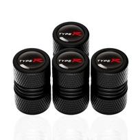 4Pcs Car TypeR Tire Wheel Valve Caps Tyre Rim Stem YRWE3 Covers For Honda Civic TYPE R CRV HRV Accord Fit Accessories black