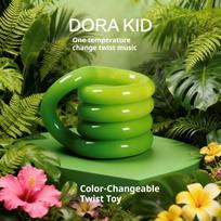 Dora Kid Twisty Fidget Toy Silicone Deformable Rope Stress Relief Temperature Changing Guava Pink Anti Anxiety For Adults