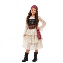 Helovino Karibų piratų cos kostiumas, vaikų dienos šou kostiumas sijonas mergaičių kostiumas cosplay pirato kostiumas S dramblio kaulas