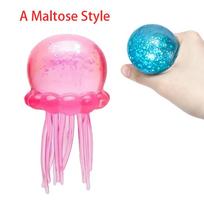 Trending Jellyfish & Cube Squish Toy Soft Jelly Squeeze Stress Relief Fidget Toy, Sensory  For Kids & Adults