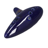 Sound Alto 12 C Hole Ocarina Ceramic Ocarina Instrument Kit With Hand Holder And Musical Score Blue Matches the image blue