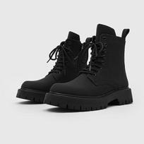 Height-increasing leather boots high-top leather shoes boys Martin boots men's British style black medium locomotive boots 44 juoda