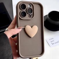 Love Heart Phone Case For iPhone 16 15 14 13 12 11 Pro Max 15 Plus Cases Soft Silicone Shockproof Bumper Back Cover Accessories For iPhone 15 gray
