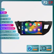 Ossuret Carplay 4G-LTE 2Din for Toyota Corolla 2014 2015 2016 Android Car Stereo Radio Multimedia Video Player Navigation GPS Intelligent Head Unit P2CP 4Core 2G 32G AI