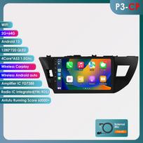 Ossuret Carplay 4G-LTE 2Din for Toyota Corolla 2014 2015 2016 Android Car Stereo Radio Multimedia Video Player Navigation GPS Intelligent Head Unit P3CP 4Core 2G 64G