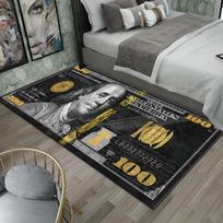 JAV dolerio banknotų spaudinio didelis kilimas Kūrybingas valiutos dizaino grindų kilimėlis svetainei, įėjimui, prieškambariui su pinigų rašto dekoru 50x80cm