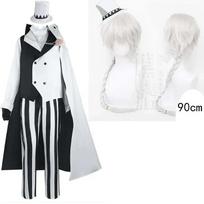 Nikolai Gogol Cosplay Kostiumas Anime Bungou BSD 4 Sezonas Nikolai Cosplay Apsiaustas Chalatas Vienoda Kostiumas Perukas Helovinas XS（old） white