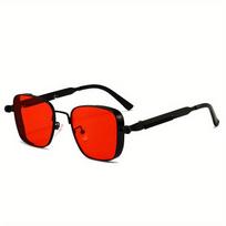 Vintage Metal Steampunk Sunglasses Men Women Fashion Square Sun Glasses Sunscreen Sunshade Glasses KTB black