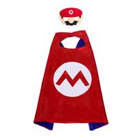Game Super Mario Bros Cloak Cute Cartoon Mario Luigi Bowser Toad Yoshi Cape Mask Suit Halloween Cosplay Costumes For Unisex (As shown-27492)-70x70CM white