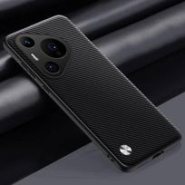 Luxury PU Leather Case For Huawei Pura 70 Pro Back Cover Silicone Shockproof Full Protection Phone Case For Huawei Pura70 Pro For Pura 70 matinė juoda spalva