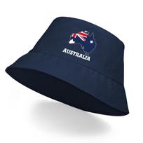Flag of Australia Map Bucket Hat Summer Sun Hat Unisex Hat For Man Autumn Bucket Hats Perfect For Outdoor Sports Chapeau Homme tamsiai mėlyna spalva