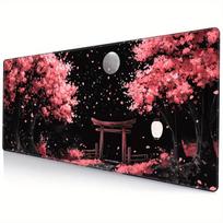 Vibrant cherry blossom design large Mouse Pad Desk Mat Gaming pad NonSlip Stitched Edge desk accessories Computer mousepads 800x400x2mm pink