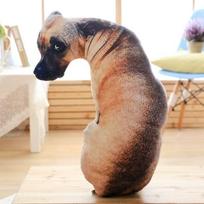 Minkšta, gyvos išvaizdos gyvūno pagalvė-mėtyklė Šuo Pliušinis Kūrybinga pagalvėlė 3D šuns pagalvė Biurui 20cm kaštoninė