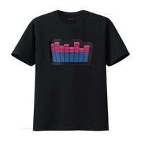 Light Up Oversized Rave Techno Sound Panel Reacts To Music T Shirt Size Medium M homme Comfort XS black