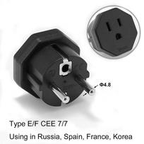 EU Plug Adapter CN AU US To EU KR Travel Adapter China Australian American To European Euro Power Aadpter AC Converter Socket EU Plug-Black-2 black