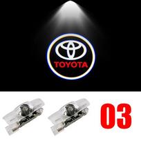 Car LED Door Warning Light Laser Projector Ghost Shadow Light Welcome Logo Lamp For Toyota Corolla RAV4 Camry Yaris C-HR Prius CR5 black