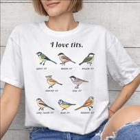 All Seasons Funny Bird Meme I Love Tits T Shirt for Unisex Unisex Cotton Tshirts Short Sleeve Clothes L white