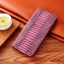 Cowhide Magnetic Flip Phone Case for OnePlus 13 13R 12 12R 11 11R 9 9R 9E 9RT 10 10T 10R Pro Ostrich Veins Genuine Leather Cover OnePlus 13R black