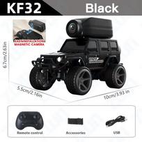 KF32 1:64 RC Mini Climbing Alloy Video Car With LED Light  and HD Camera Radio Remote Control Vehicle Toy for Kids Best Gift black