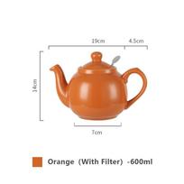 London Pottery Farmhouse 2 Cup Orange Teapot 600ml British Ceramic for Afternoon Tea Tea Set orange