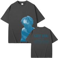 Daniel Caesar Get You Marškinėliai Vyrams Moterims Hip Hop Mada Pop Muzika Grafinis Marškinėlis Unisex Vintažinis Skalbtas Medvilnės Trumpomis Rankovėmis Per didelis Y2K Retro Streetwear S blue
