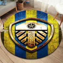 Leeds United Futbolo Klubo Apvalus Kilimas, Kilimas Svetainei, Miegamajam, Sofai, Žaidimų Kambariui Dekoruoti, Neslystantis Grindų Kilimėlis 100cmx100cm