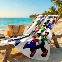 Super Mario Bros Characters Customized Name Beach Towel Super Soft Microfiber Quickdry Fabric 80cmx160cm(31x63inch)
